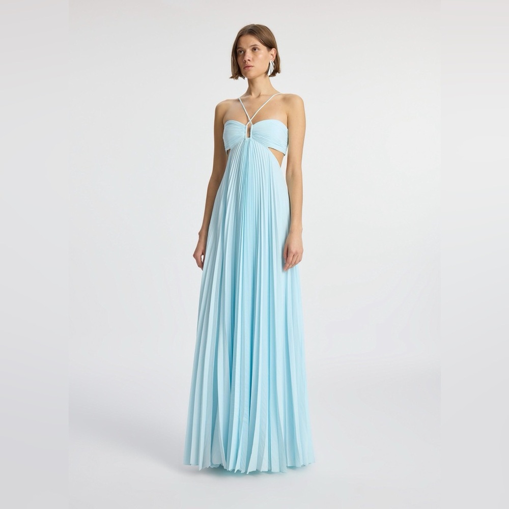 ALC Moira blue pleated dress